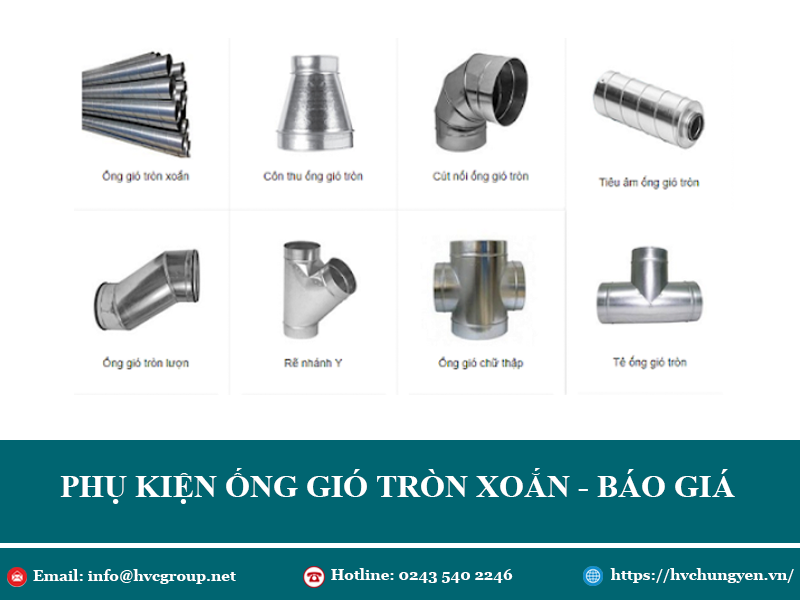 Báo giá phụ kiện ống gió tròn xoắn