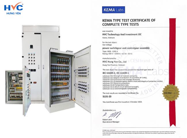 Chứng chỉ KEMA Type Test cho tủ điện HVC Hưng Yên